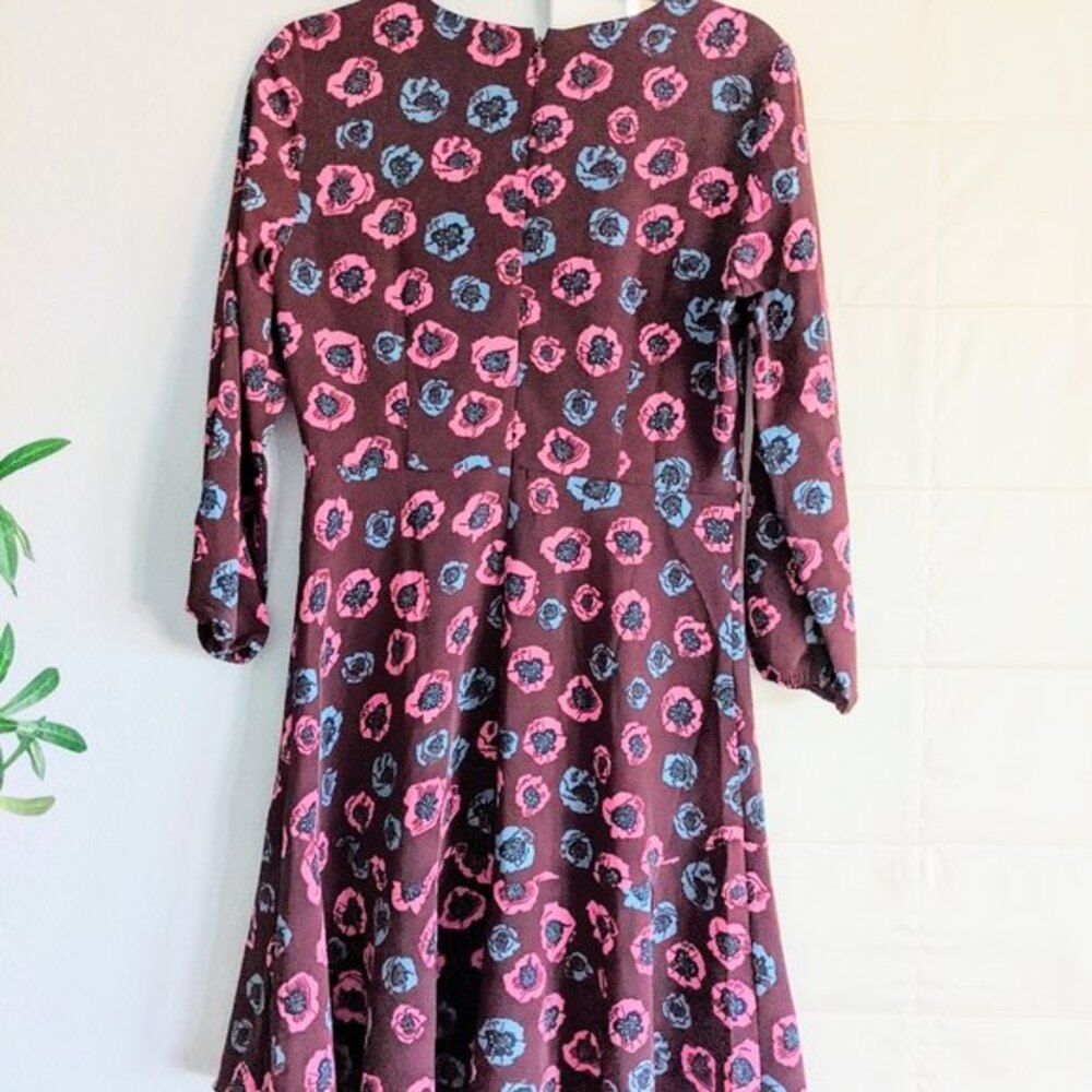 Ann Taylor Loft Outlet Floral Long Sleeve Dress 4 - Picture 5 of 12